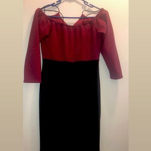 Burgundy glitter dress